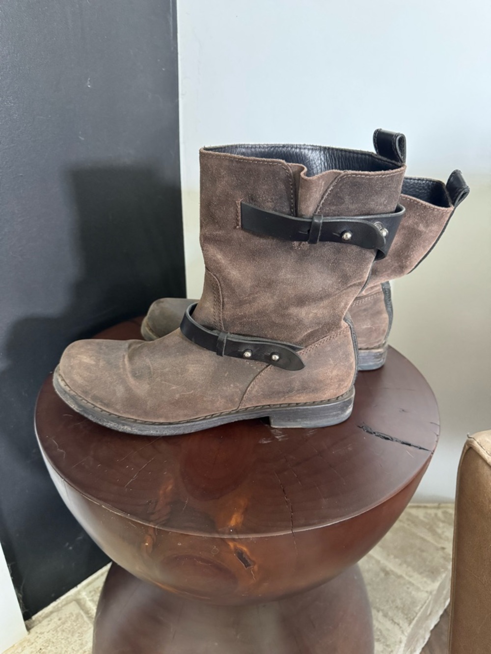 Rag & Bone Women's Brown Moto Pushpin Pull On Boots size 39